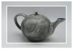 Blue ceramic teapot